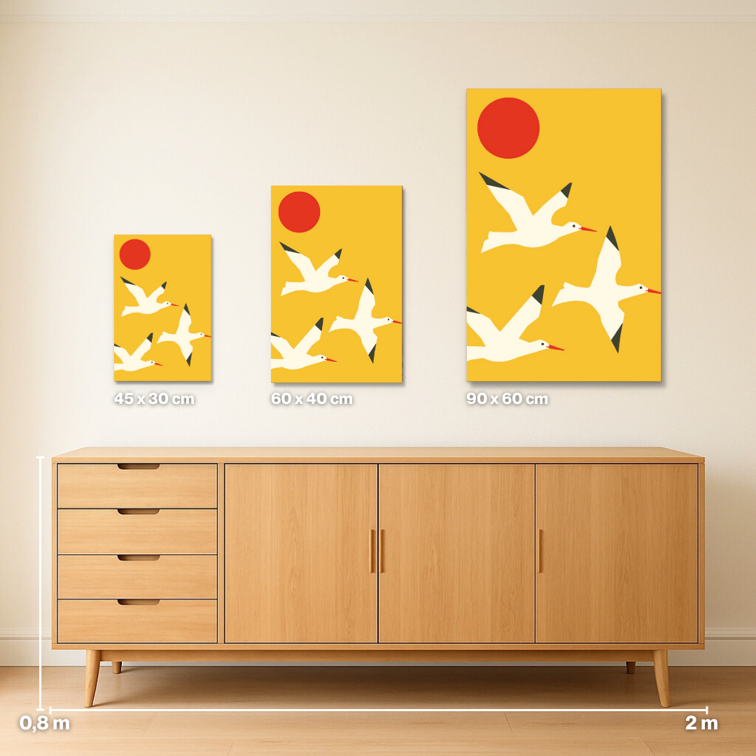 Möwen im Sonnenflug - Malen nach Zahlen