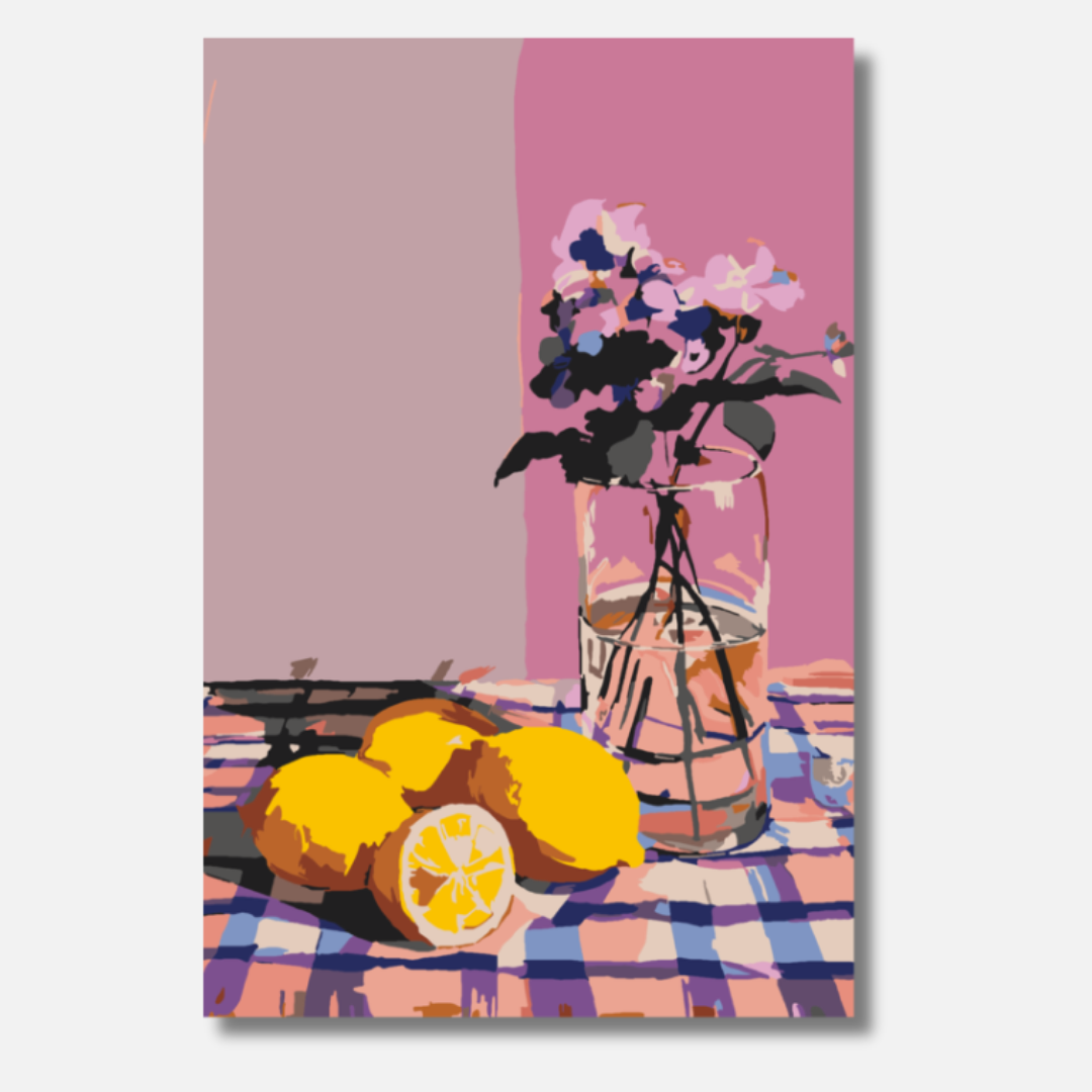 Zitronen Stillleben - Malen nach Zahlen