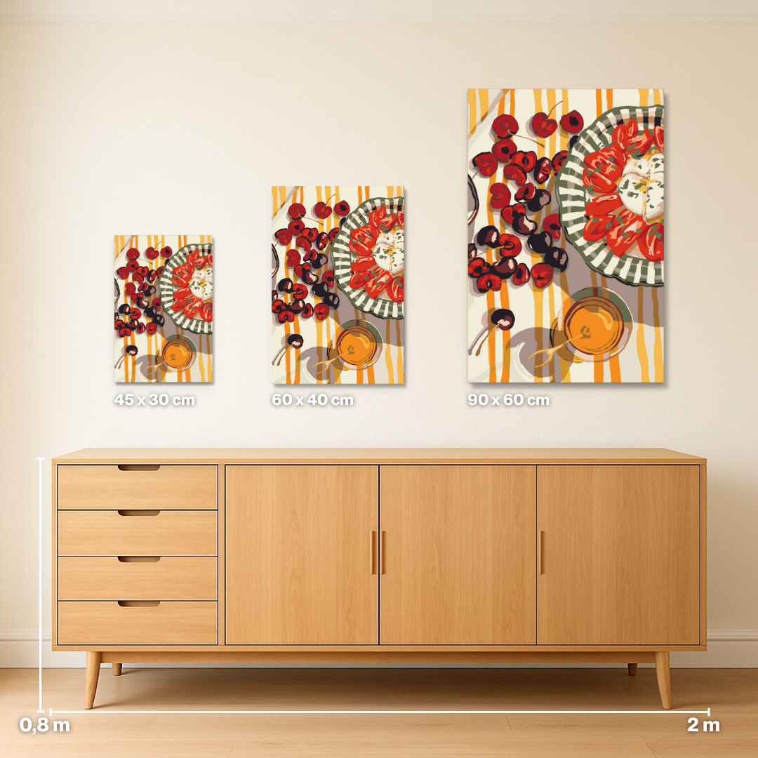 Caprese & Kirschen - Malen nach Zahlen