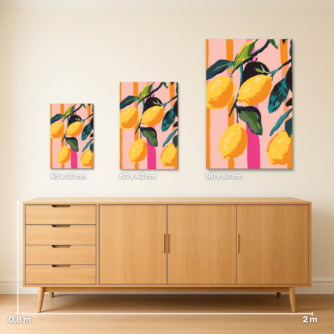 Pink Striped Citrus - Malen nach Zahlen