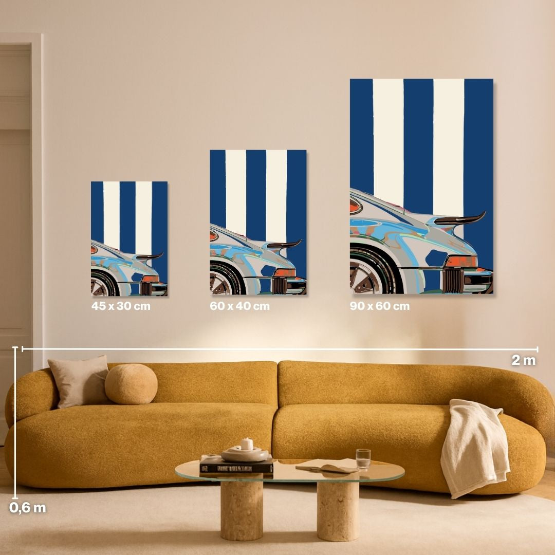 Blue Striped Car - Malen nach Zahlen
