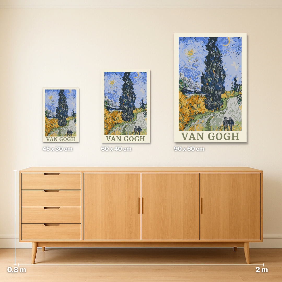 Van Gogh Zypressenweg - Malen nach Zahlen