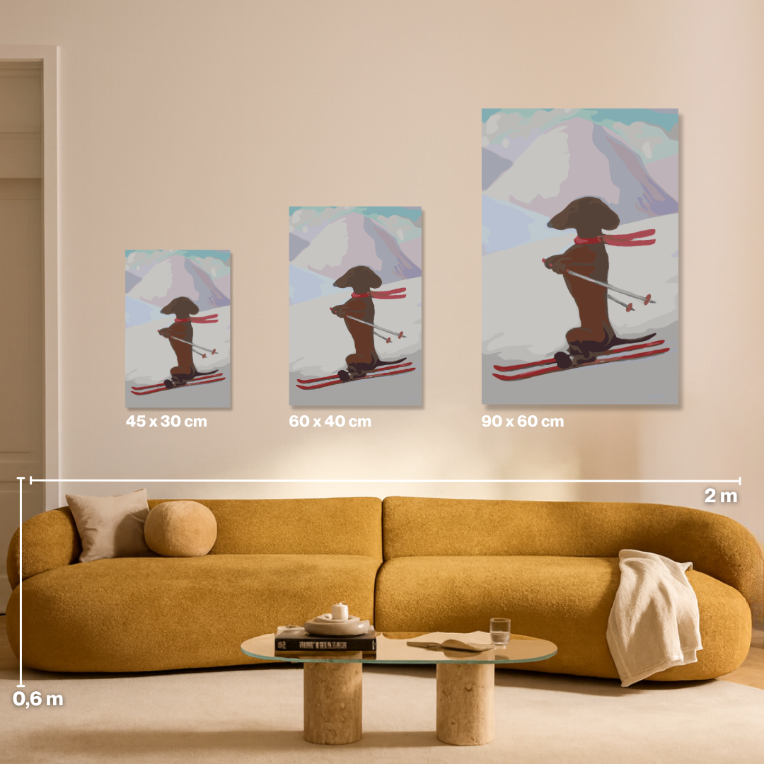 Dackel Abfahrt - Malen nach Zahlen