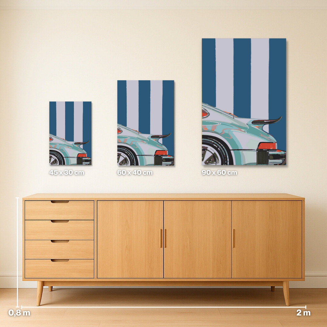 Blue Striped Porsche - Malen nach Zahlen