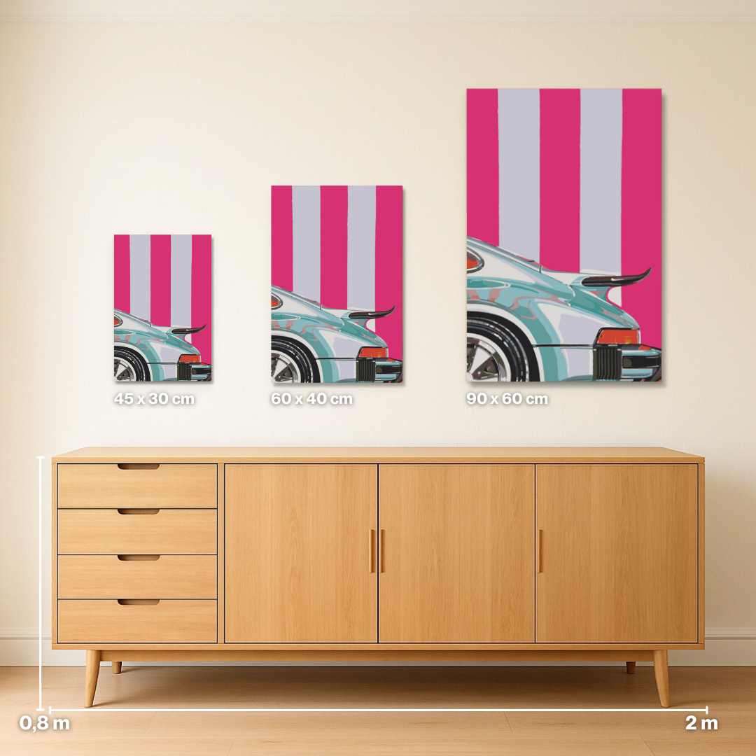 Pink Striped Porsche - Malen nach Zahlen