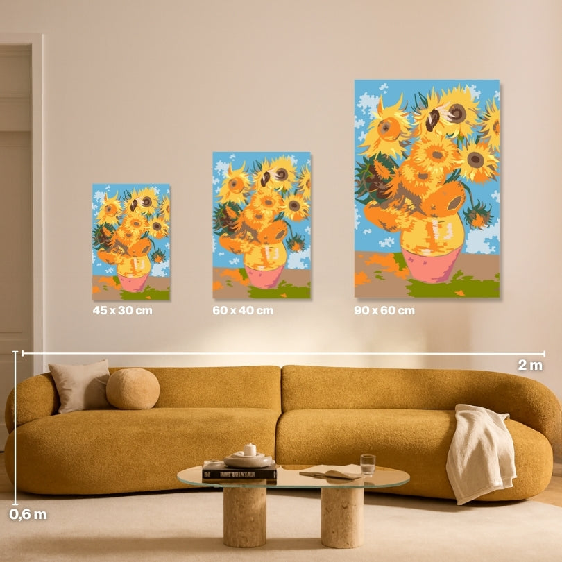 Sonnenblumen inspiriert von Van Gogh - Malen nach Zahlen