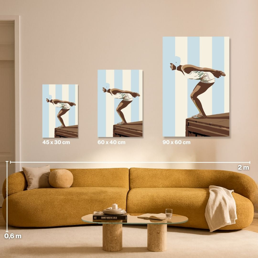 Die Schwimmerin Gestreift - Malen nach Zahlen