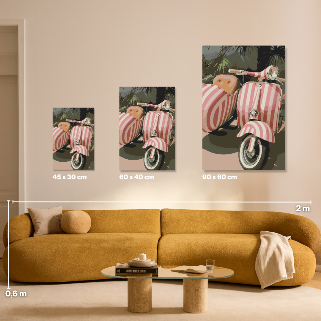 Pink Vespa - Malen nach Zahlen