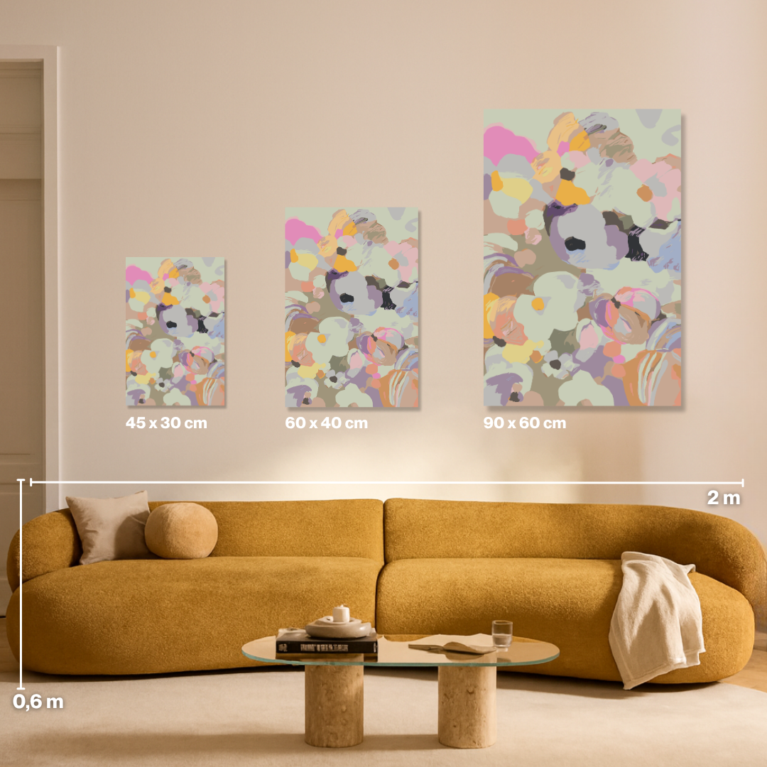 Abstract Flowers Pastel - Malen nach Zahlen