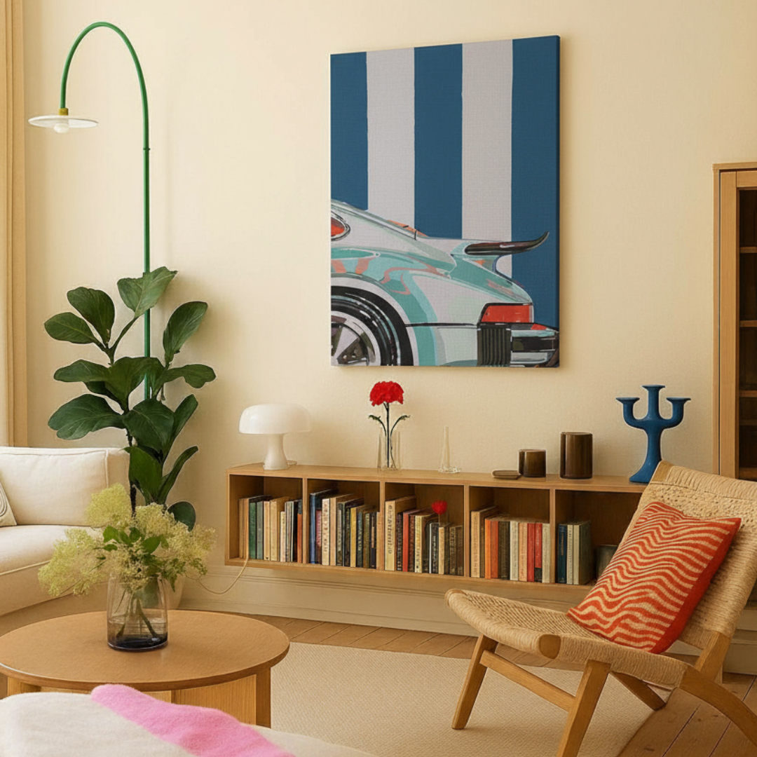 Blue Striped Porsche - Malen nach Zahlen