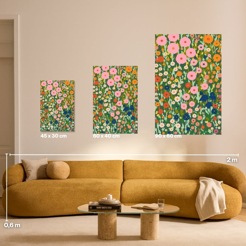 Blumenfeld inspiriert von Klimt - Malen nach Zahlen