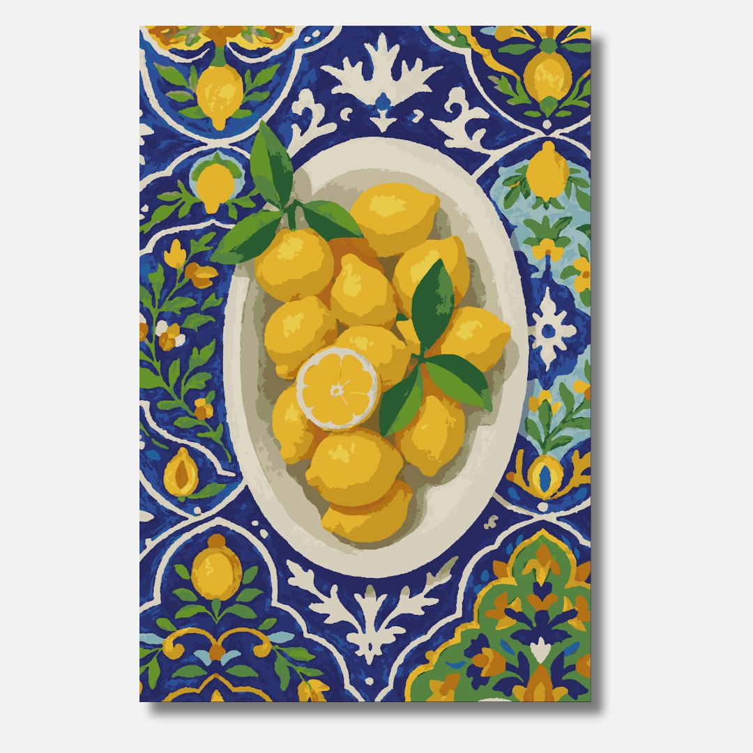 Mediterrane Zitronen - Malen nach Zahlen