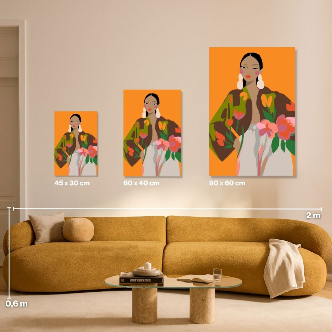 Orange Woman - Malen nach Zahlen