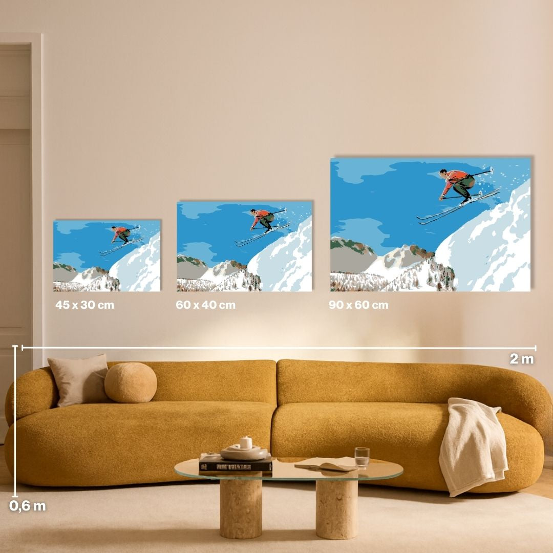 Ski Jumper With Red Sweater - Malen nach Zahlen