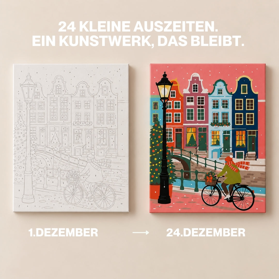 Winter in Amsterdam - Malen nach Zahlen Adventskalender