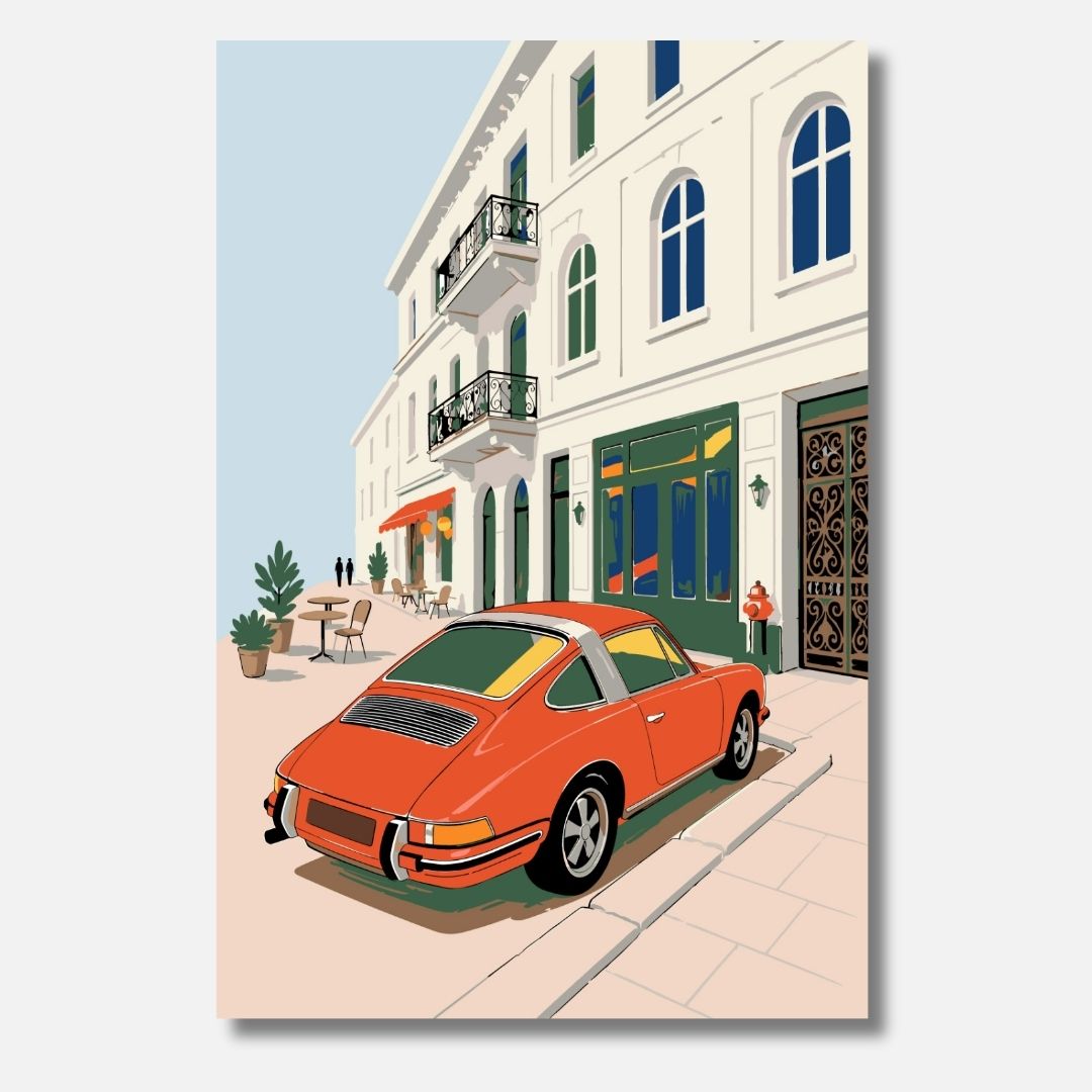 Rotes Auto - Malen nach Zahlen