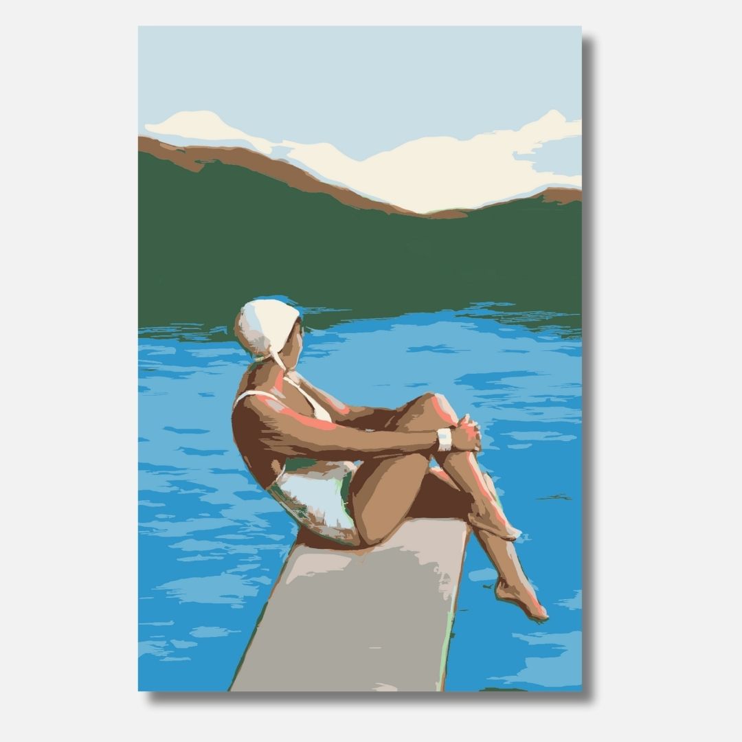 Swimmer At Lake - Malen nach Zahlen