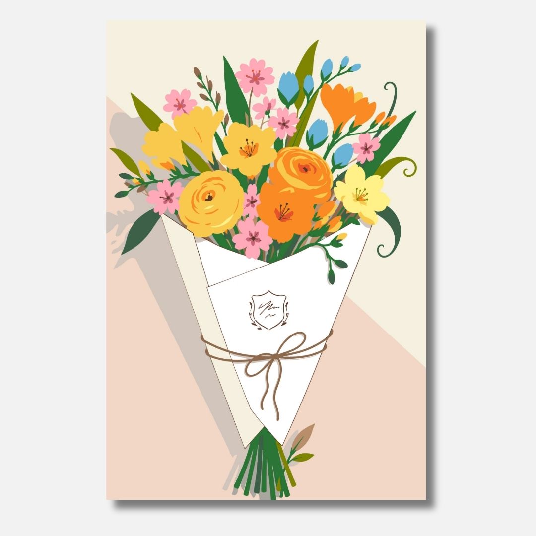 Blumenstrauß - Malen nach Zahlen