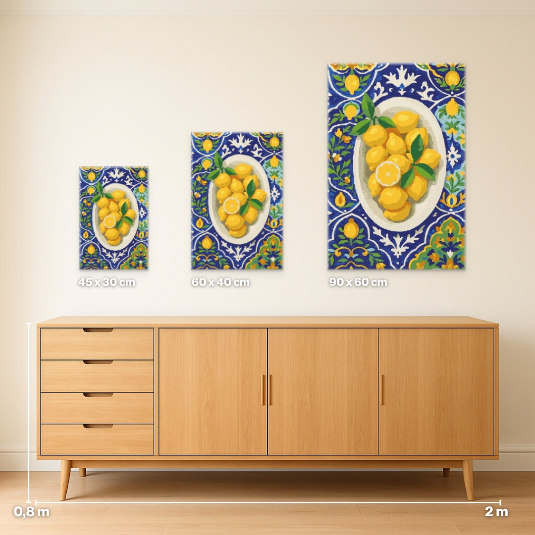 Mediterrane Zitronen - Malen nach Zahlen