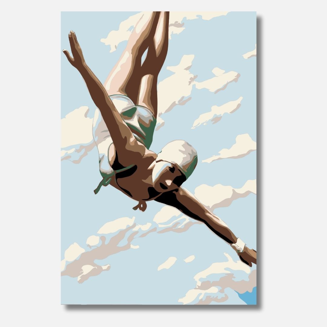 Diver in Clouds - Malen nach Zahlen