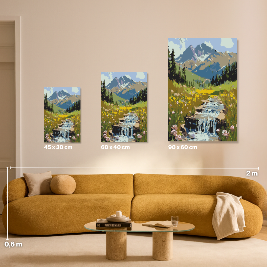 Gebirgsbach - Malen nach Zahlen