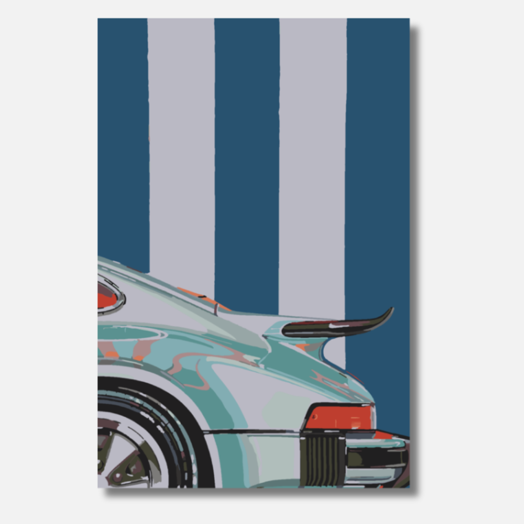 Blue Striped Porsche - Malen nach Zahlen