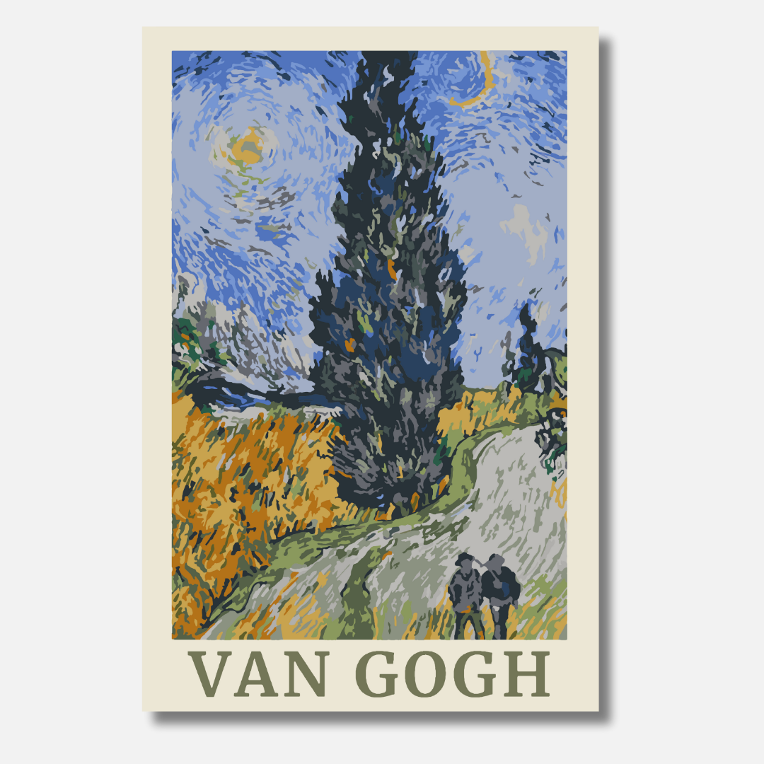 Van Gogh Zypressenweg - Malen nach Zahlen