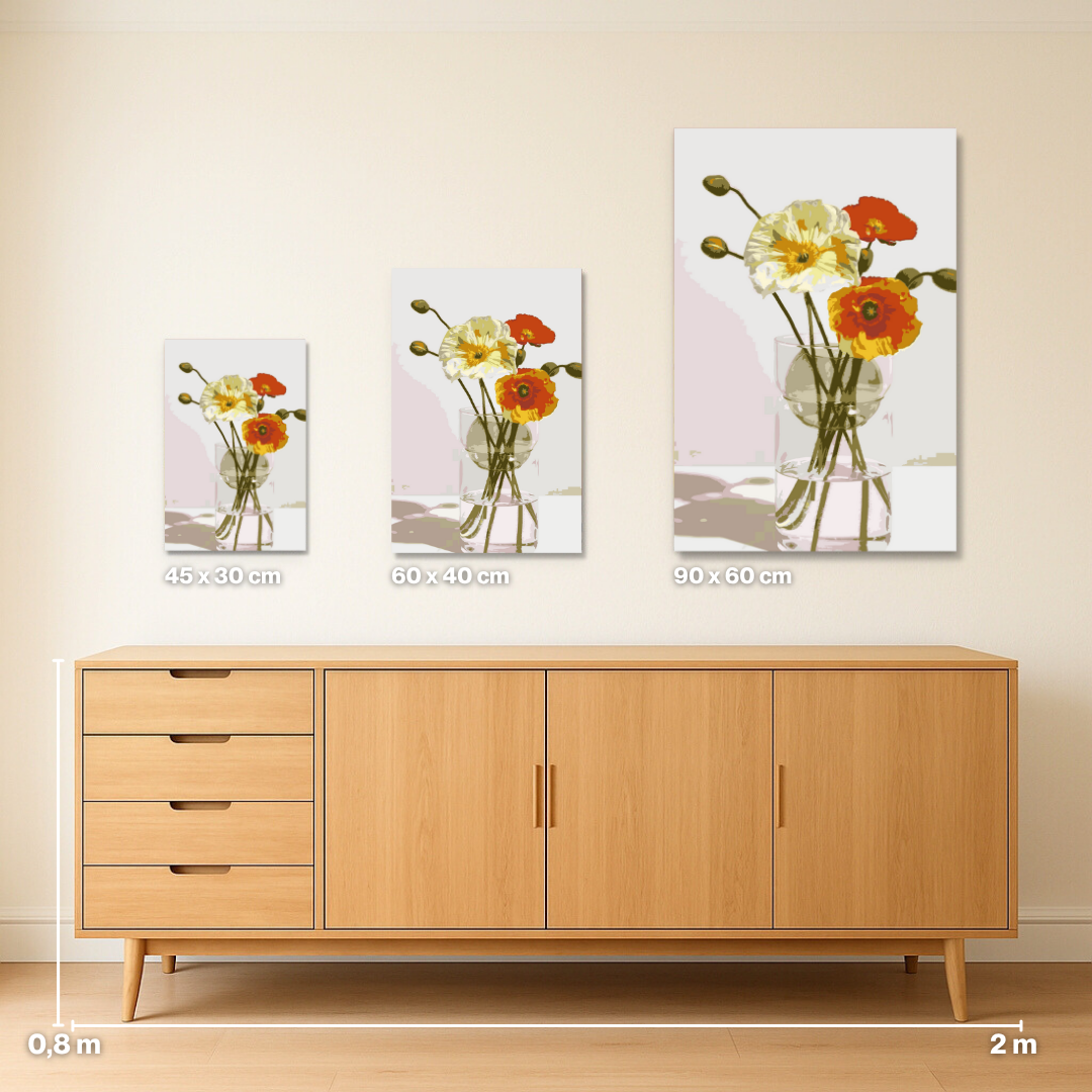 Mohnblumen Stillleben - Malen nach Zahlen