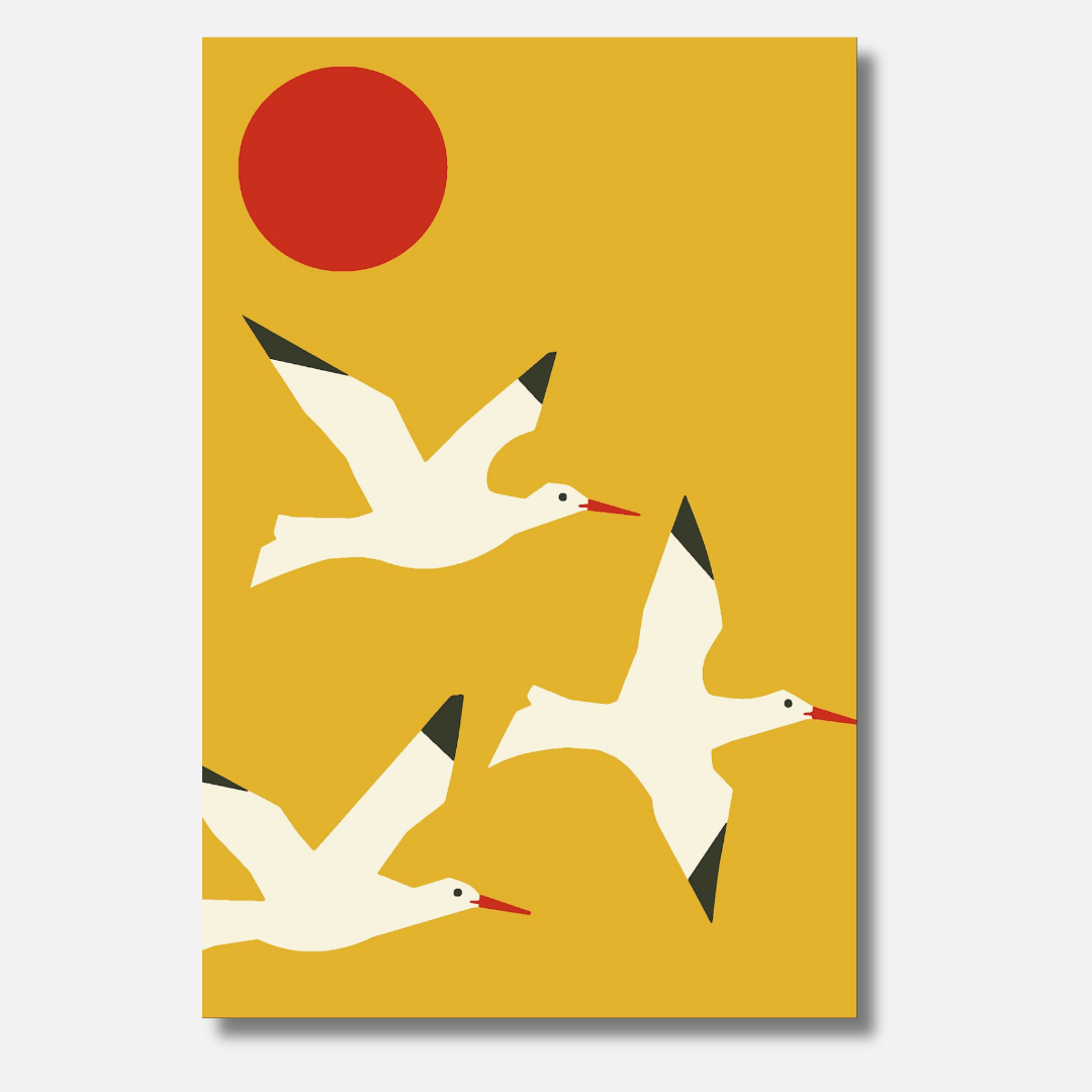 Möwen im Sonnenflug - Malen nach Zahlen