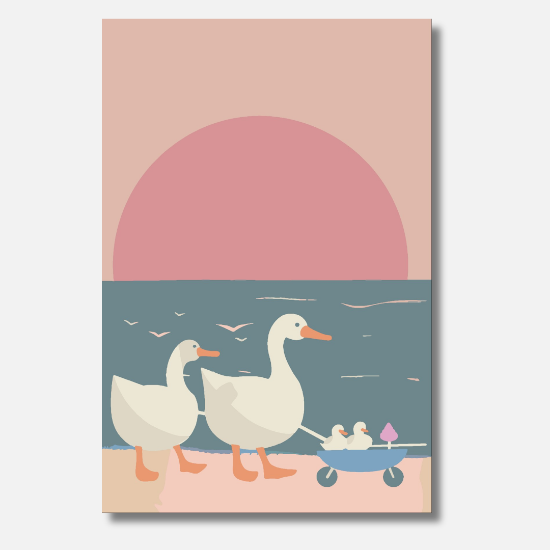 Entenfamilie - Malen nach Zahlen