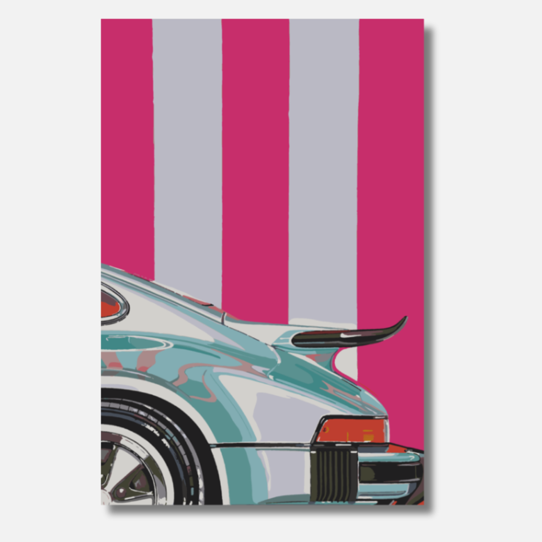 Pink Striped Porsche - Malen nach Zahlen
