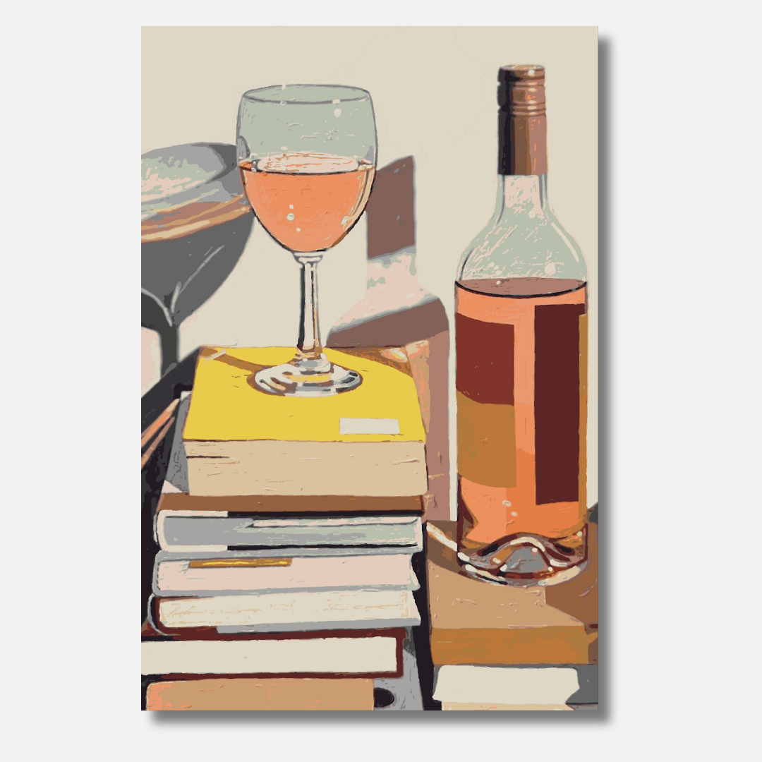 Books & Rosé - Malen nach Zahlen