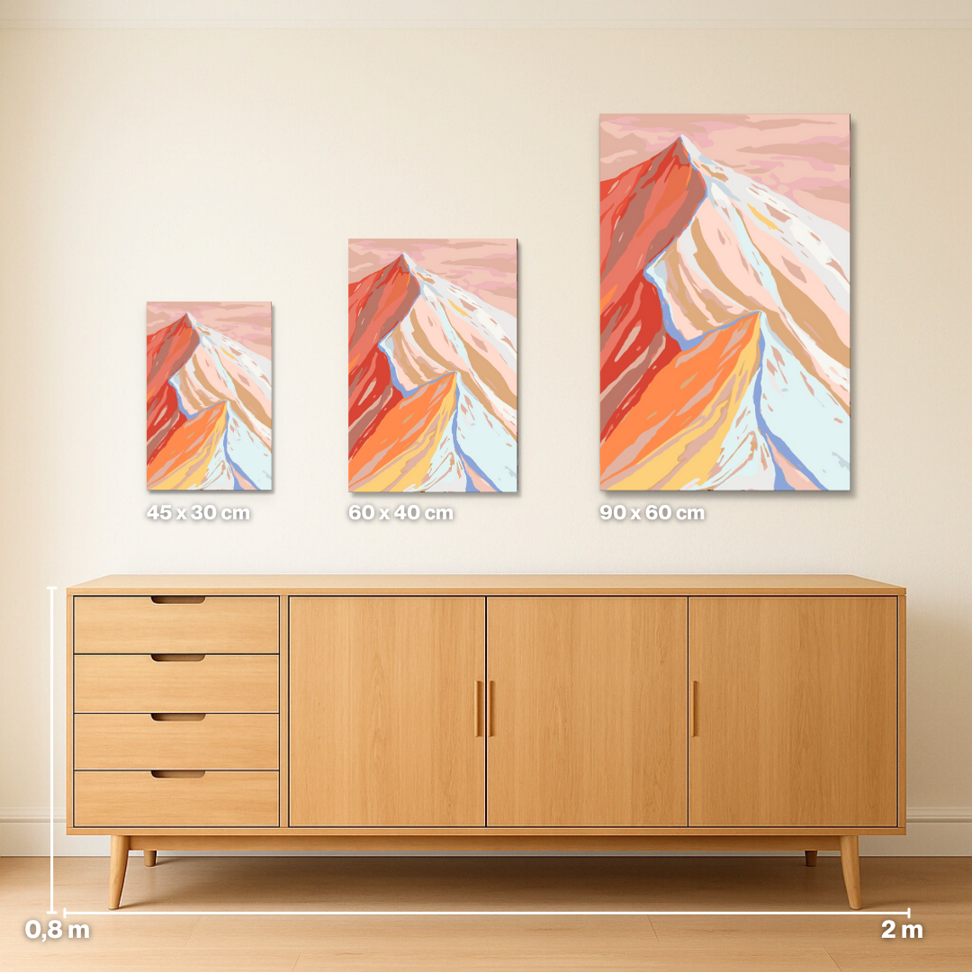 Sunset Mountains - Malen nach Zahlen