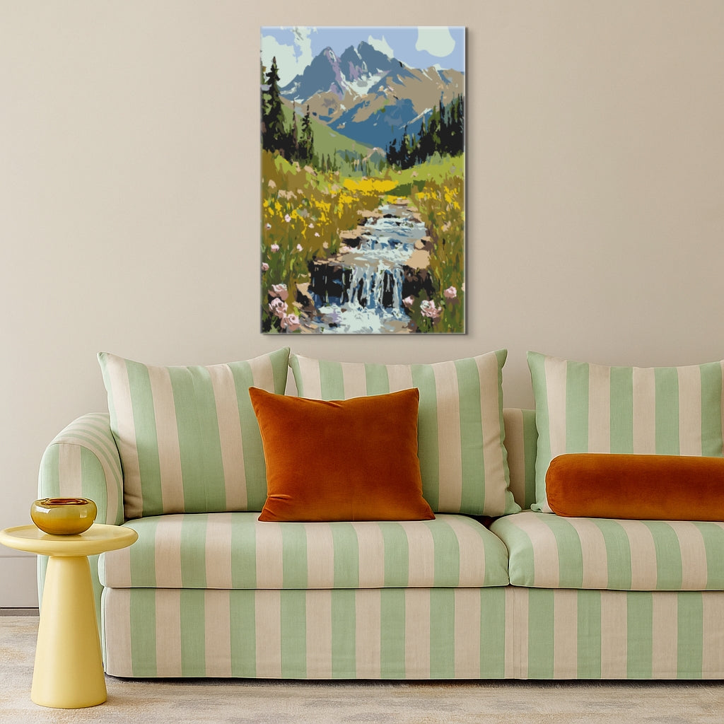 Gebirgsbach - Malen nach Zahlen