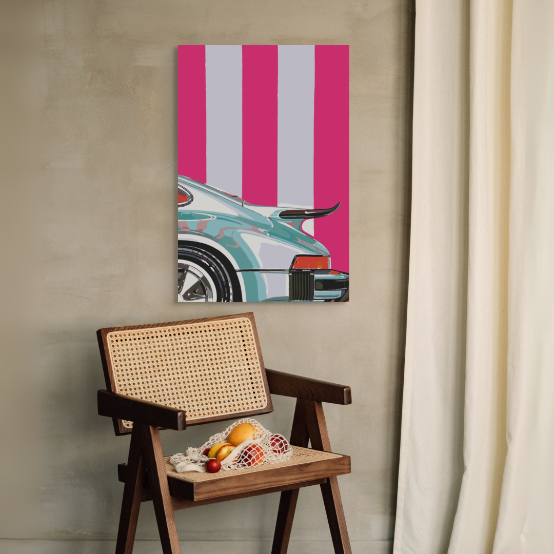 Pink Striped Porsche - Malen nach Zahlen