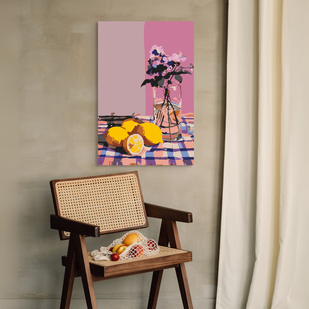 Zitronen Stillleben - Malen nach Zahlen