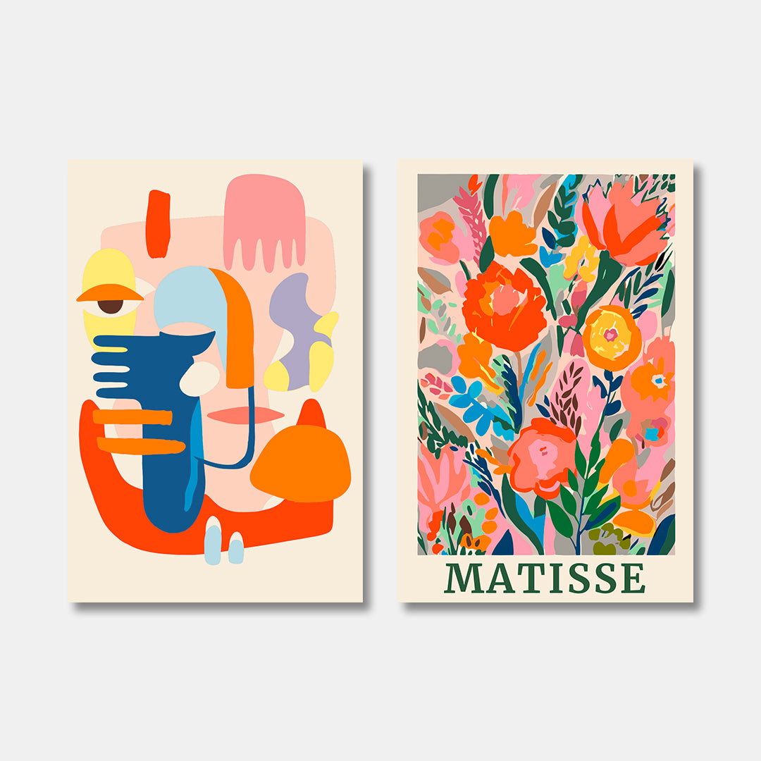 Faces & Matisse 2-er Bundle - Malen nach Zahlen ohne Keilrahmen