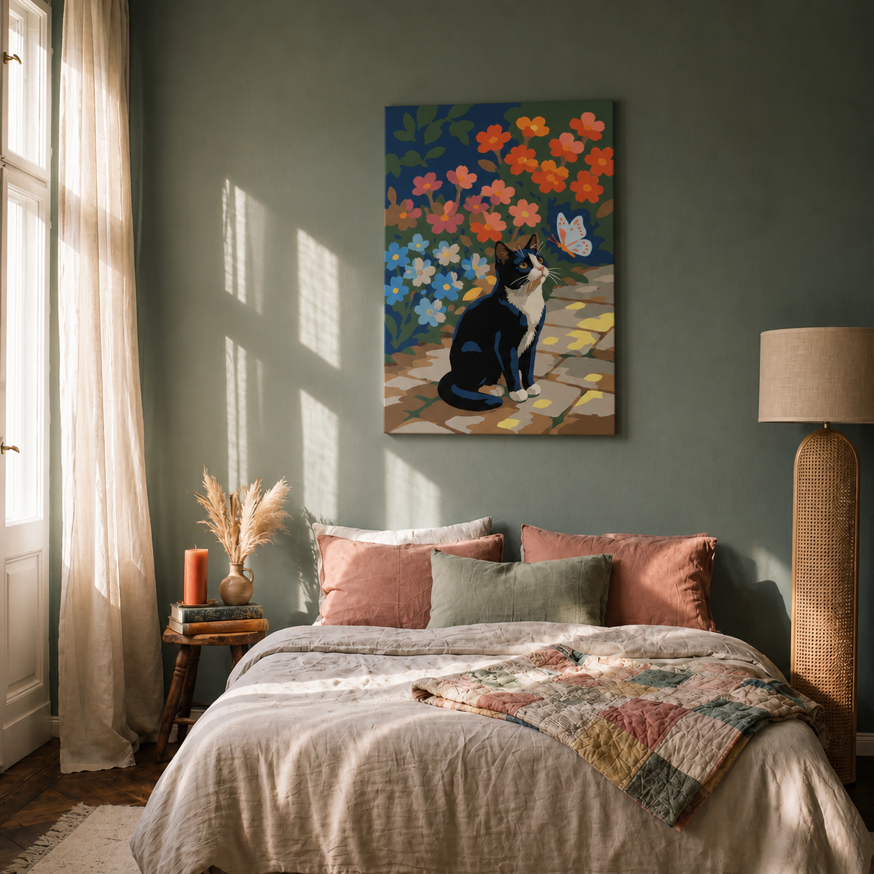 The Cat and the Butterfly - Malen nach Zahlen