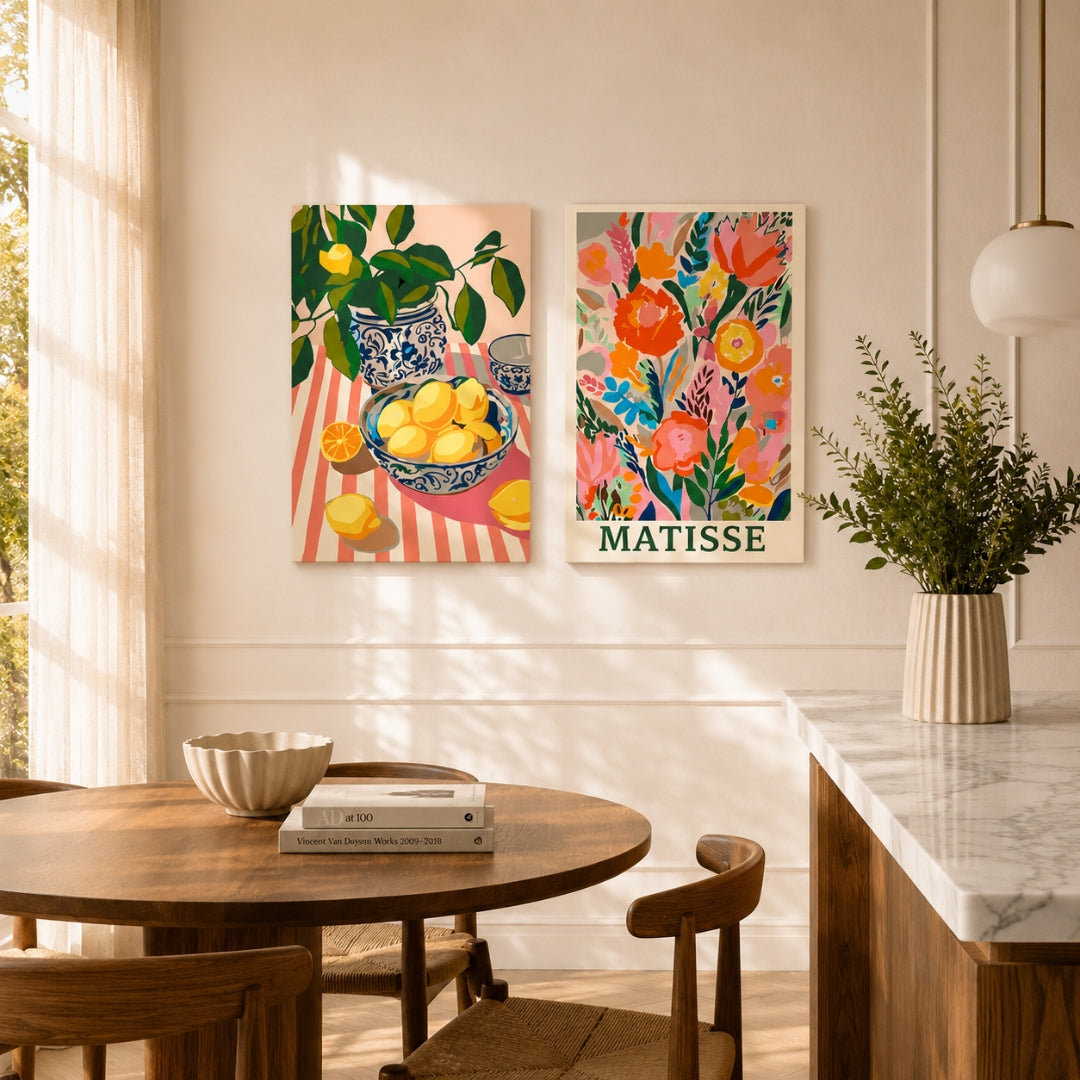 Matisse & Striped Citrus Delight 2-er Bundle - Malen nach Zahlen mit Keilrahmen