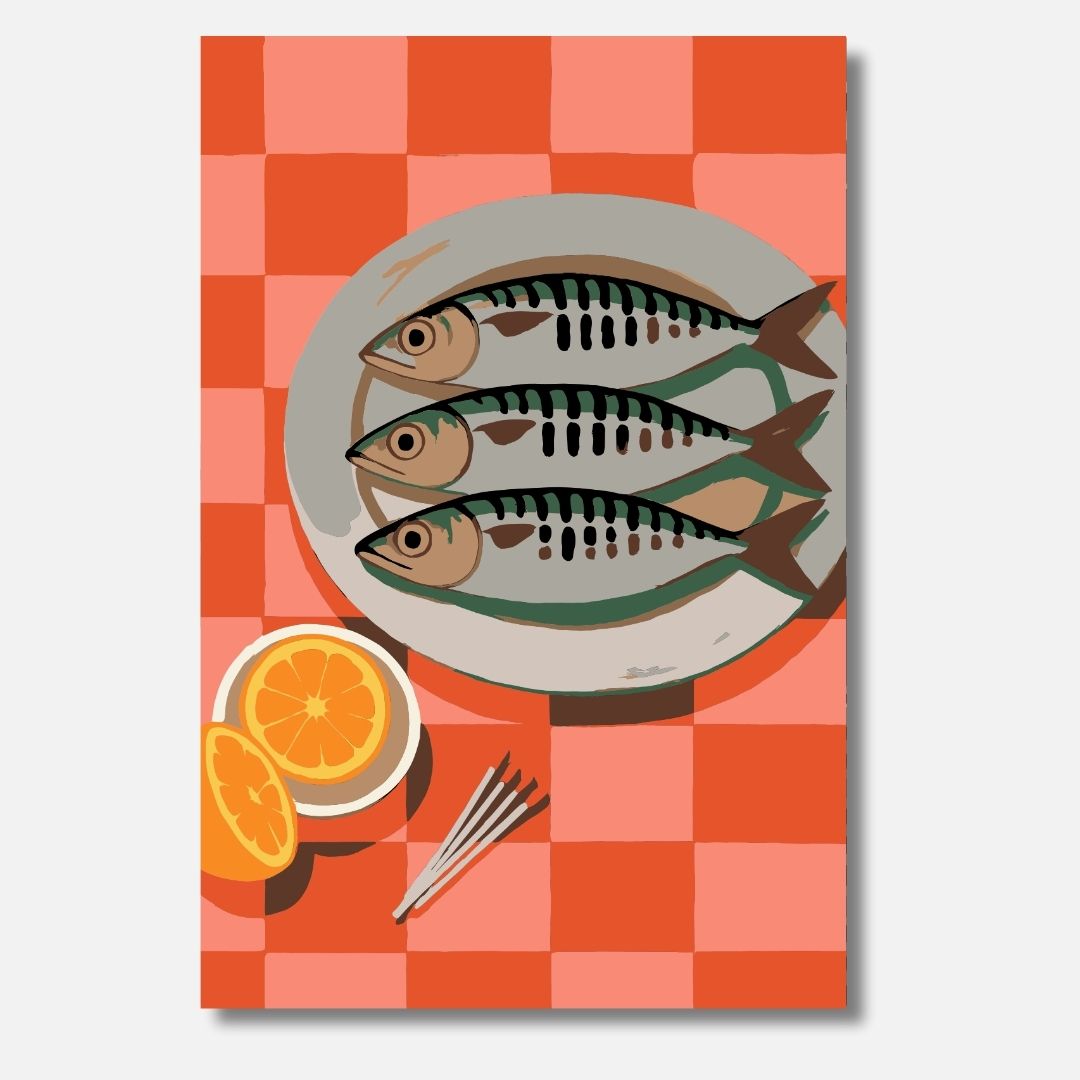 Frische Fische rosa - Malen nach Zahlen