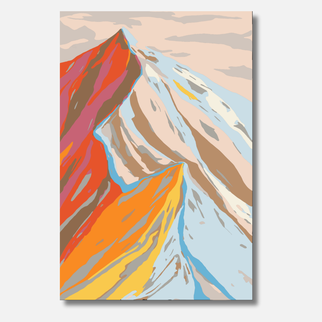 Sunset Mountains - Malen nach Zahlen