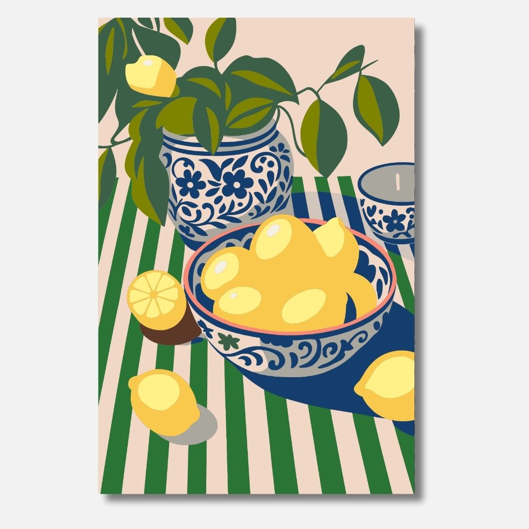 Striped Citrus Delight green - Malen nach Zahlen