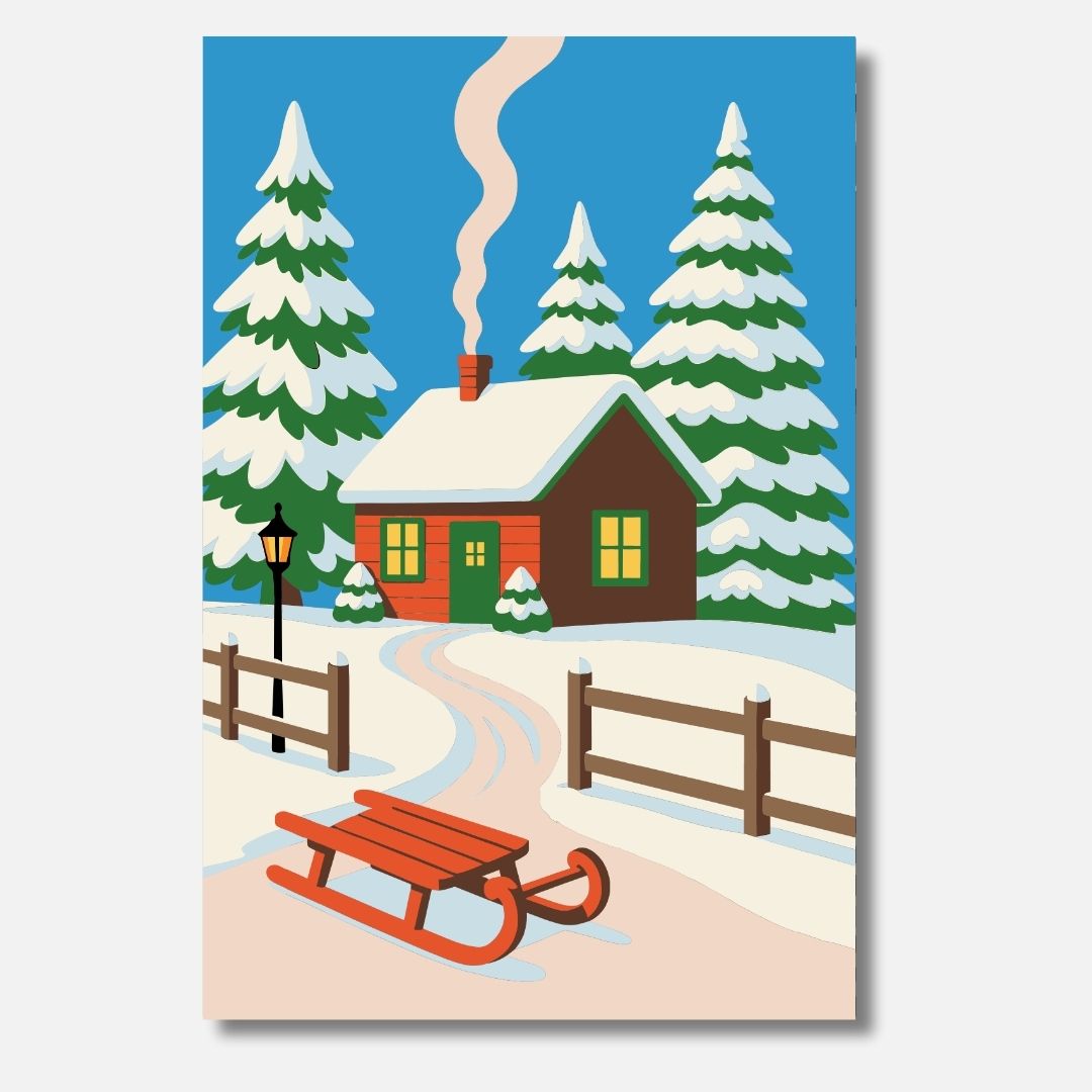 Winter Cottage - Malen nach Zahlen