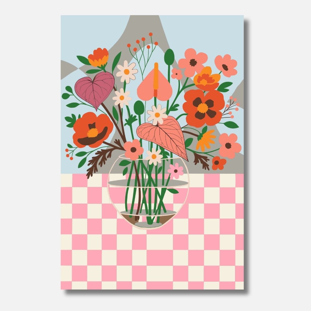 Chess & Flowers - Malen nach Zahlen