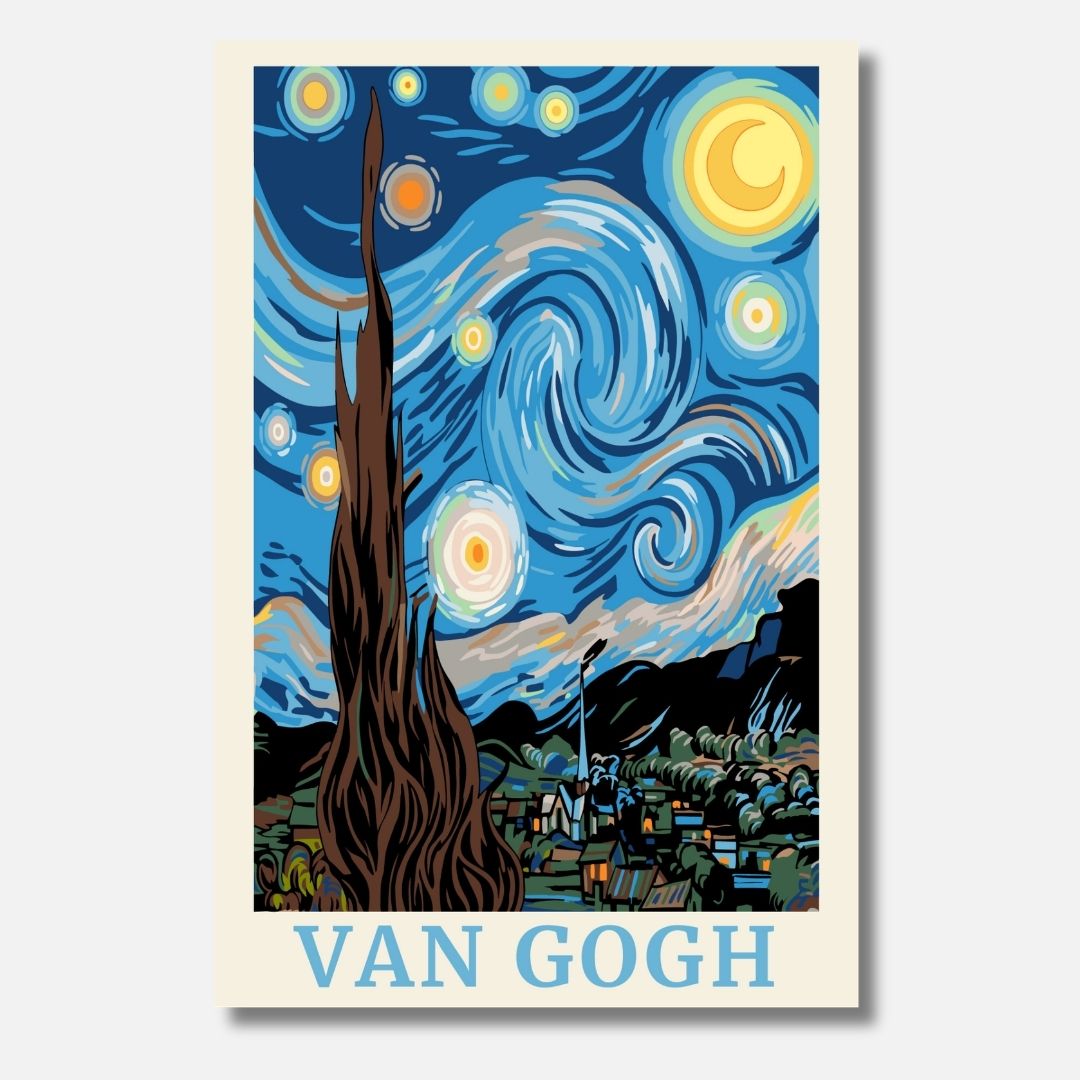 Van Gogh Sternennacht - Malen nach Zahlen