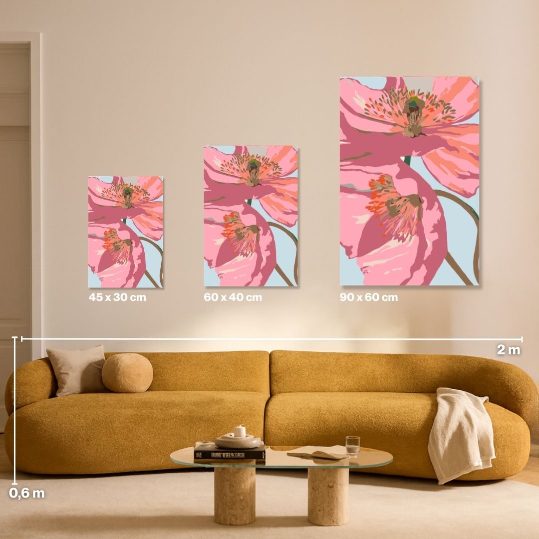 Pink Poppy - Painting by numbers