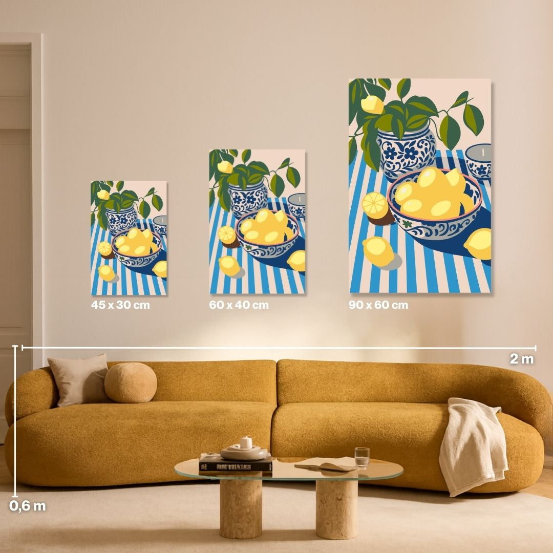 Striped Citrus Delight blue - Malen nach Zahlen