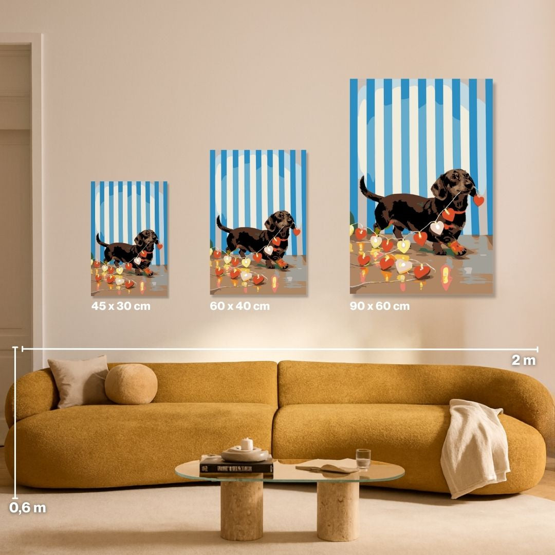 Herzensdackel - Malen nach Zahlen