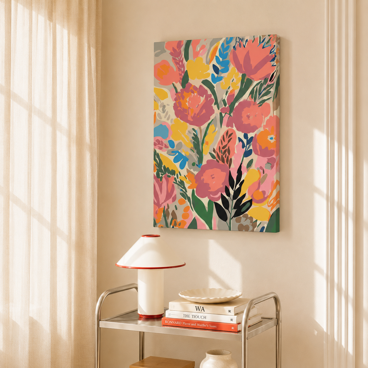 Blush Blossoms Malen nach Zahlen Erwachsene – Zartes Blumenmotiv als Wandgemälde, hochwertiges DIY Malset Rosen