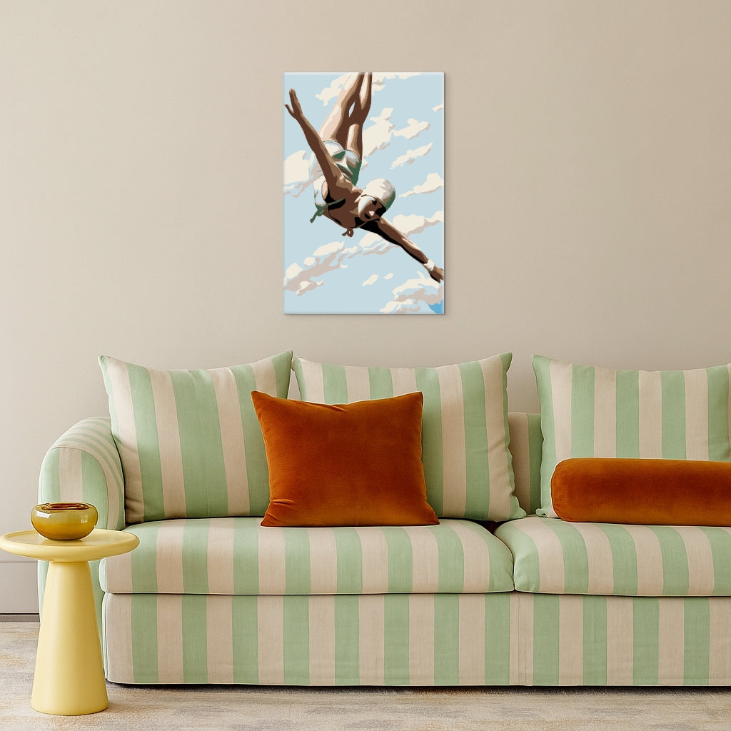 Diver in Clouds - Malen nach Zahlen